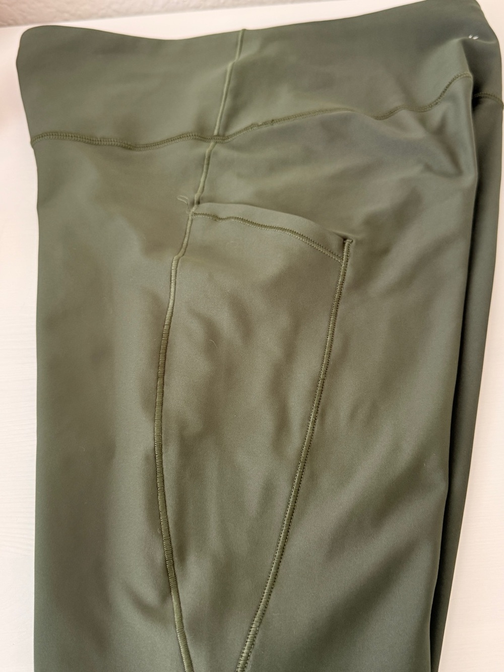 Athleta Olive Green High-Rise Leggings with Side Pockets - Picture 5 of 8